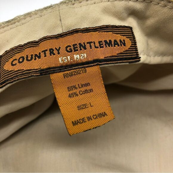 Country Gentleman Flat Top Duckbill Pub Cap Linen Blend Size Large Beige - Picture 5 of 6